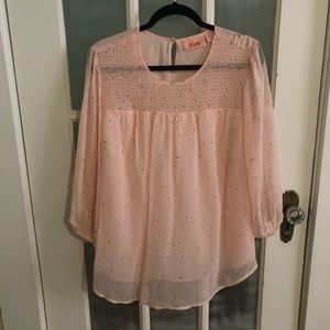 Flowy Pink Smocked Blouse